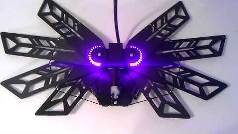 Electric Alpha Wings - Black Plastic Wing Blades - Cyber Feather Cut-Out Pattern and Pink LEDs