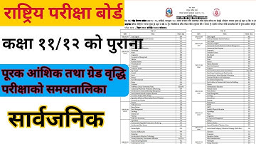 Neb grade 11/12 exam board routine 2082 | back Exam routine|