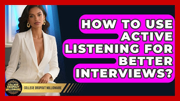 How To Use Active Listening For Better Interviews? - College Dropout Millionaire