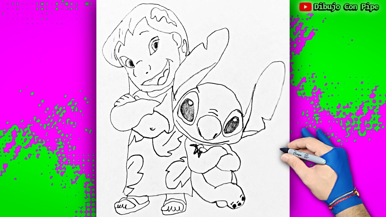 Dibuja a Lilo y Stitch de Disney ♥️✏️ Dibujos Para Niños