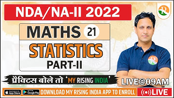Bhisma Batch NDA-II Maths-20 // Statistics - 02 //NDA batch course //Best Youtube Channel for NDA
