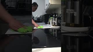 Clean an induction cooktop with soap