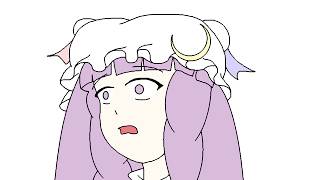 Touhou | Patchouli's book is stuck between two shelves