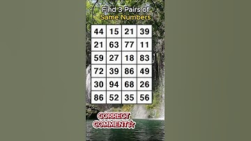 CAN YOU FIND LAST ONE? Find 3 pairs of identical numbers/ /Dementia Prevention Quizzes/Tests.