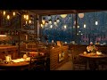 4k cozy coffee shop with smooth piano jazz music  background instrumental to relax study work