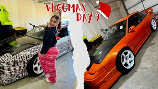 VLOGMAS DAY 9 | WRAPPED MY BROTHERS 240SX IN WRAPPING PAPER!