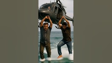 ThalapathyVijay and Vijayakanth Escape and Jump Sea Ai Video #trending #trendingshorts #vijay #ai