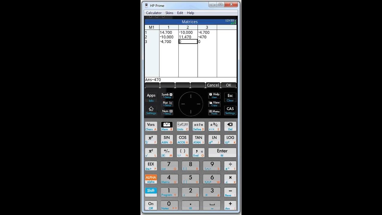 Matrix Calculation on the HP Prime YouTube