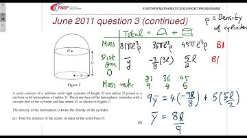 EDX M3 JUN 2011 Q3 CENTRE OF MASS
