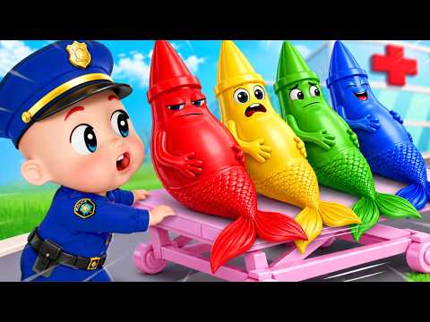 El crayón tiene una gran barriga |Cinco pequeñas sirenas de colores |Canciones infantiles |BiBiBerry