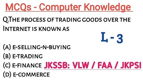 MCQs On Computer Knowledge JKSSB | VLW,  FAA,  JKPSI #jkssbvlw