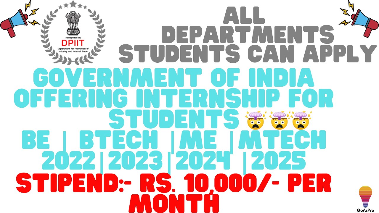 government internship 2022 | free internships | 10000 stipend 