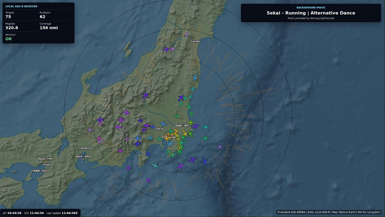 Tokyo ADS-B 24/7 ｜ Live Flight Tracker & NCS Electronic Mix
