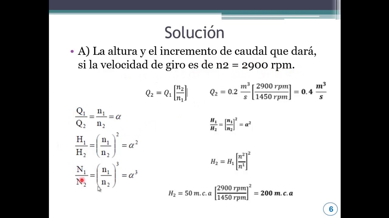 Problema de Leyes de Semejanza de Bombas YouTube Problema de Leyes de Semejanza de Bombas YouTube