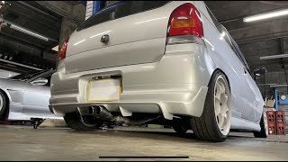 HA23 アルト K6A ワンオフ デフ下 マフラー センター出し 音 サウンド