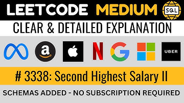 Leetcode MEDIUM 3338 - Second Highest Salary II - Window Functions in SQL | Everyday Data Science