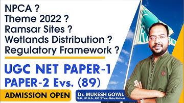 UGC NTA NET Environmental Science (89) & Paper - 1 Current 2022 II  NTA NET /JRF 2022