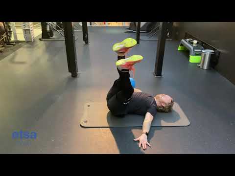 Supine Ball Leg Raise Circle Squeeze - YouTube