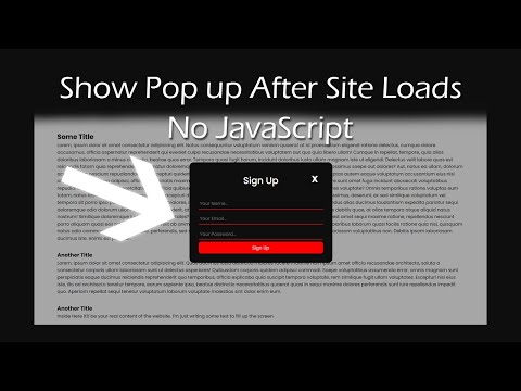 Show Popup Automatically After Site Finishes Loading - No JavaScript