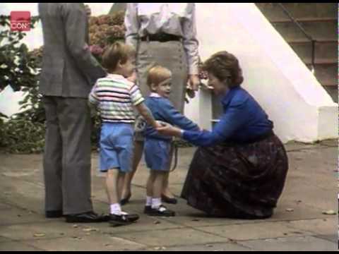 Princess Diana and Prince Charles dropping Harry o...