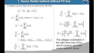 Load flow / Power flow solution using Gauss Seidel Method: without PV buses