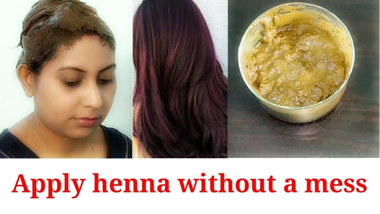 How to apply henna on your own hair at home/get dark brown hair through ...