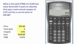 FRM: TI BA II  to compute bond yield (YTM)