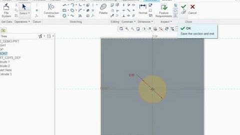 Cube with 2nd extruded hole using new reference line.wmv