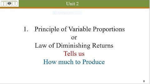 Law of Variable Proportions / Law of Diminishing returns (Unit 2: Part 2)