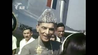 A Rare Footage Quaid e Azam Arriving Karachi 1947 | Colored Clip| HD |