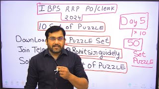 Most Expected Puzzle For RRB PO CLERK || ग्रामीण बैंक भर्ती 2024 Guidely Rohit Sir 🔥🔥