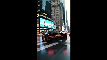 Black & Red Lamborghini Rally in NYC | AI Cinematic Video by Runway
