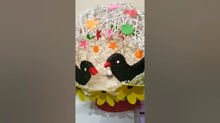 DIY birds nest/ Hut showpiece from threads/ home decorating ideas 😊