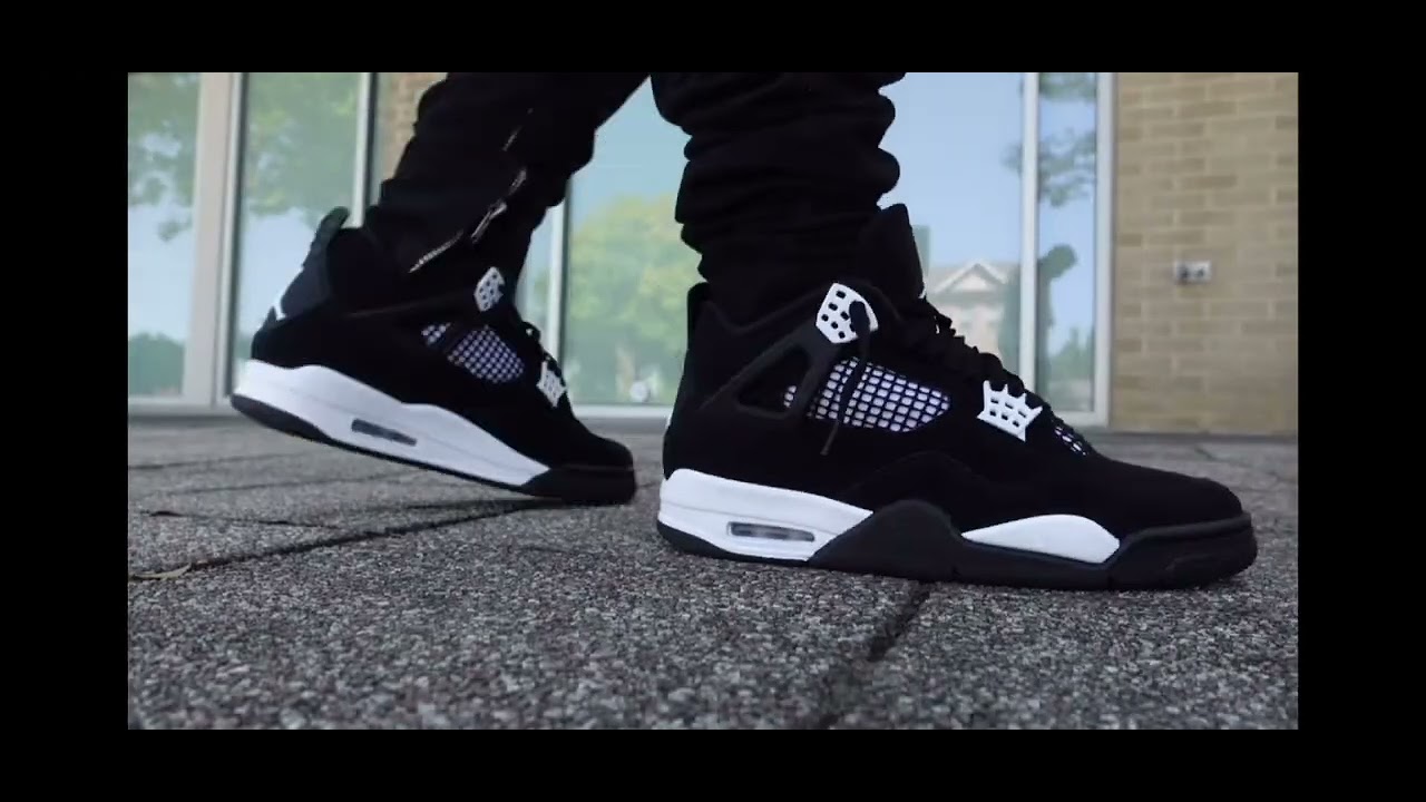 AIR JORDAN 4 White Thunder On Foot And 360 View With Different Styles air-jordan-4-white-thunder-on-foot-and-360-view-with-different-styles