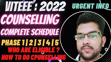 VITEEE Counselling 2022 update | Complete schedule | phase 1 , 2 , 3 , 4 & 5 #counselling #schedule