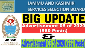 BIG UPDATE|JKSSB Advertisement 05 of 2020 and Advertisement 06 of 2020|DateChanged||Mission JKSSB 😱😱