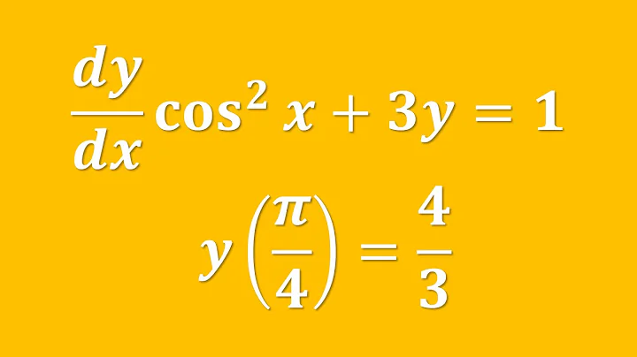 【詳細解題動畫】提要013：Solve y’ cos²x + 3y = 1, y(π/4) = 4/3｜授課老師：中華大學土木系呂志宗特聘教授(4-3a)