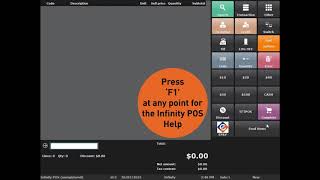 F1 Help Infinity POS Tutorial