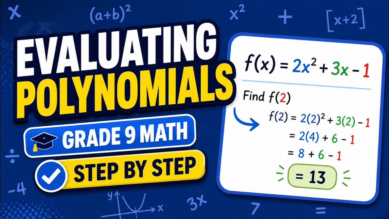 Evaluating Polynomials | Grade 9 Math #usa v1 - YouTube