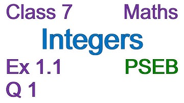 Q1 Ex 1.1 Class 7 | Chapter 1 Integers PSEB Maths