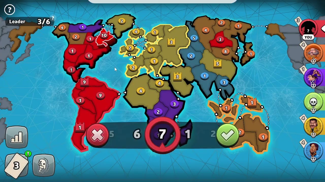 WON IN RISK GOT SOUTH AMERICA AND A DOUBLE CAP