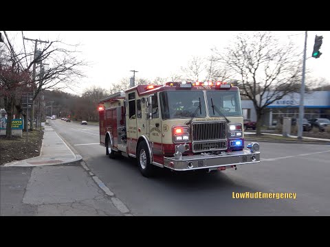 Mount Kisco FD Engine 105 + Tower Ladder 14 + Rescue 31 Responding