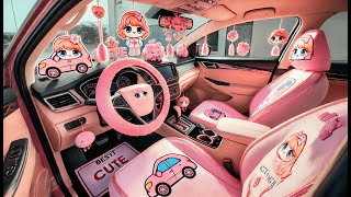 NBTEPEM 27 PCs Pink Bling Car Accessories Best Car Accessories for Women Interior Cute Set Pink
