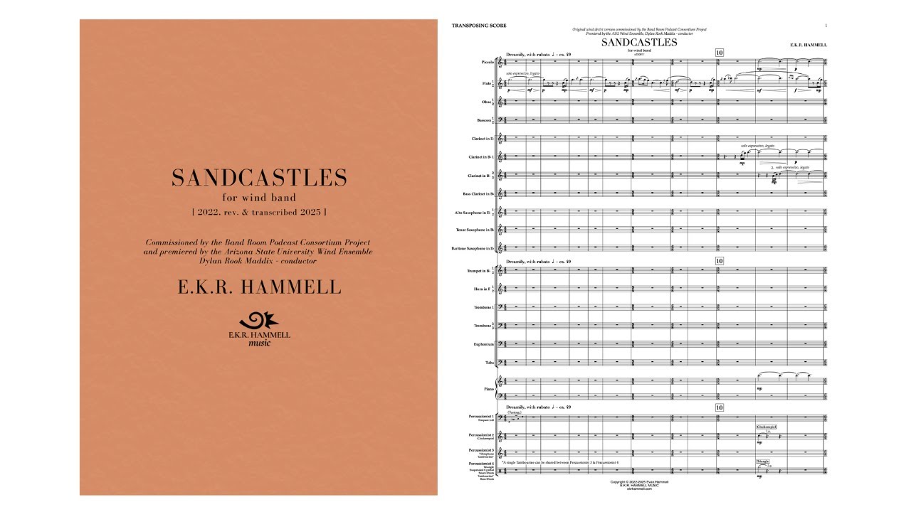 “Sandcastles” for wind band | E.K.R. Hammell [SCORE VIDEO]