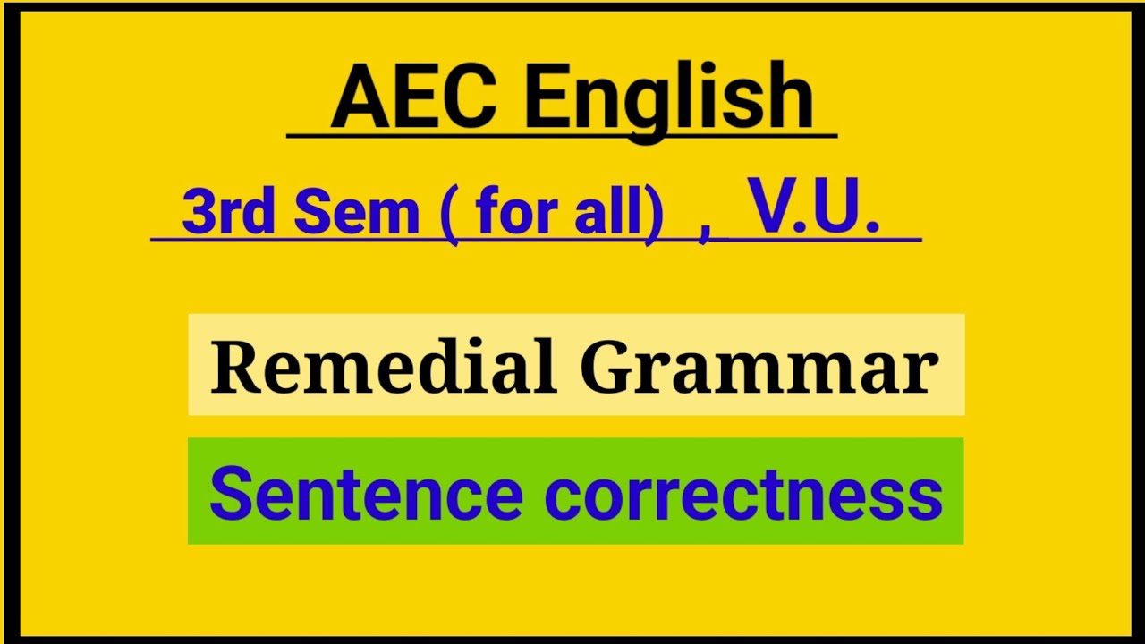 Aec English, 3rd sem, Vidyasagar University, se