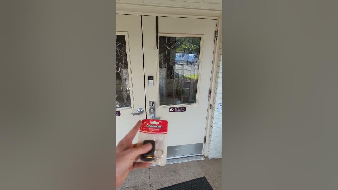 Pin code & Remote release access control with Alarm Lock DL2700 - YouTube