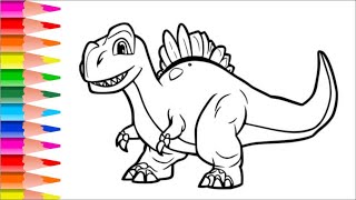 How To Draw A Dinosaur For Kids & Toddlers | Dinosaur Drawing, coloring, painting