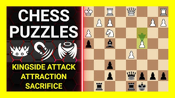 Chess Puzzles to Practice. Themes: Kingside attack, Attraction, Sacrifice. Learn Chess