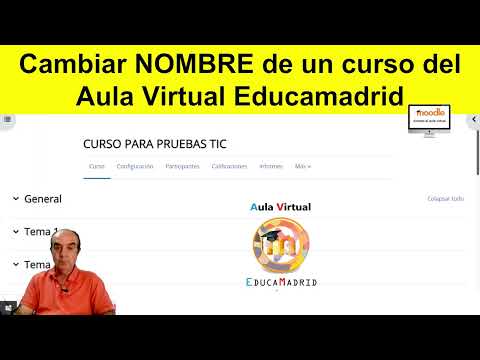 Cambiar nombre de un curso del aula virtual Educamadrid