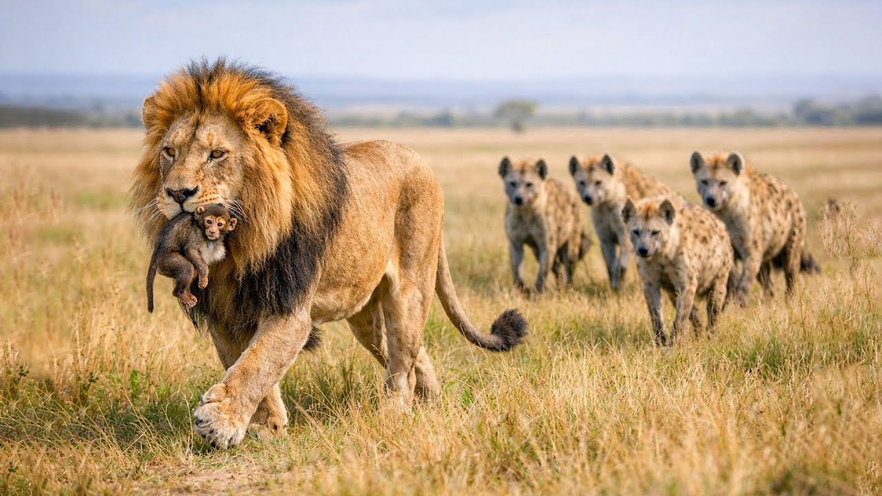 King of the Jungle Saves Baby Monkey | Emotional Wildlife Story 🦁🐒 